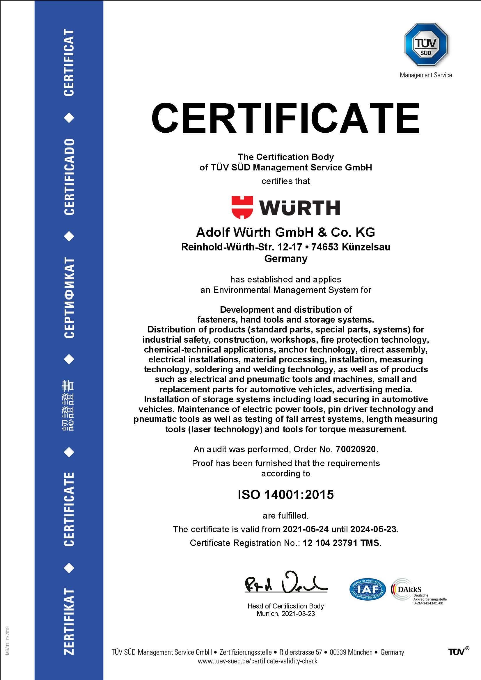 Certificación ISO 14001